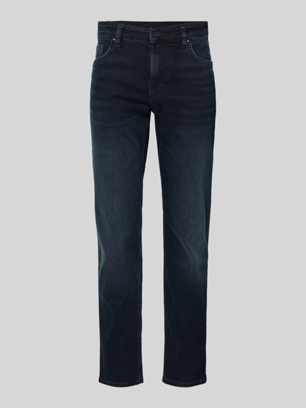 Produktfoto, Jeans met 5-pocketmodel model 'Mitch' van JOOP! Jeans, rechte snit, katoenmix met stretch, knoop- en ritssluiting, donkerblauw