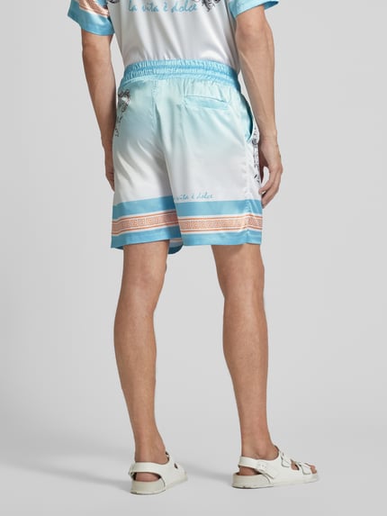 Carlo Colucci Regular fit sweatshorts met all-over motief Offwhite - 5