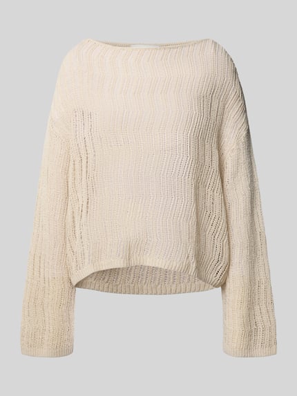 INFLUENCER'S CHOICE BY P&C* Sweter z dzianiny o kroju oversized z dekoltem w łódkę Piaskowy 2