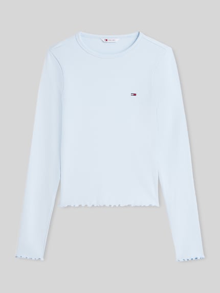 Tommy Jeans slim fit shirt met lange mouwen van katoenmix Lichtblauw - 2