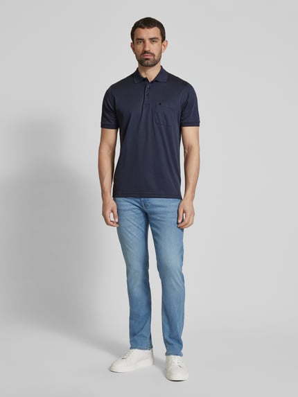 RAGMAN Regular Fit Poloshirt mit Brusttasche Marine 1