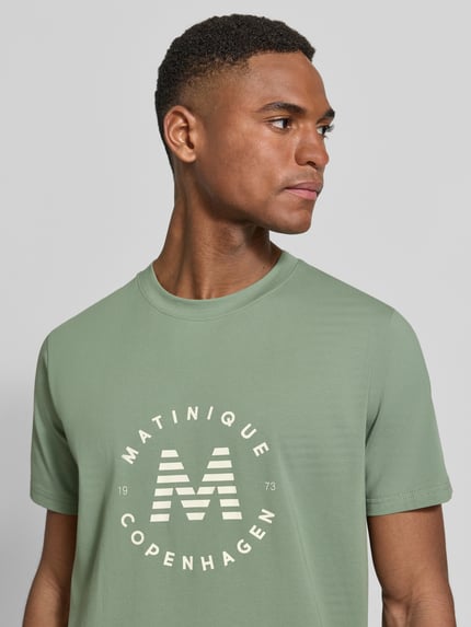 Matinique T-Shirt mit Label-Print Modell 'Jeramy' Schilf 3