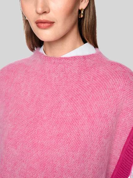 Marc Cain Pullunder aus Schurwolle mit Seitenschlitzen Pink 3
