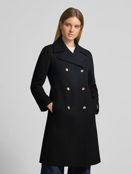 Jake*s Collection Kurzmantel mit goldfarbenen Zierknöpfen Black 4