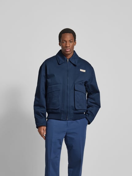 Marni Bomberjack met labeldetail Donkerblauw - 4