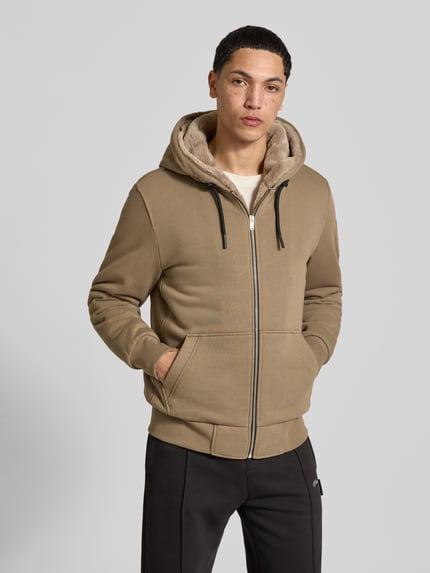Moose Knuckles Sweatjacke mit Teddyfutter Modell 'classic bunny' Khaki 4