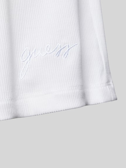 GUESS Szorty od piżamy o kroju relaxed fit z wyhaftowanym logo model ‘LIA’ Złamany biały 2
