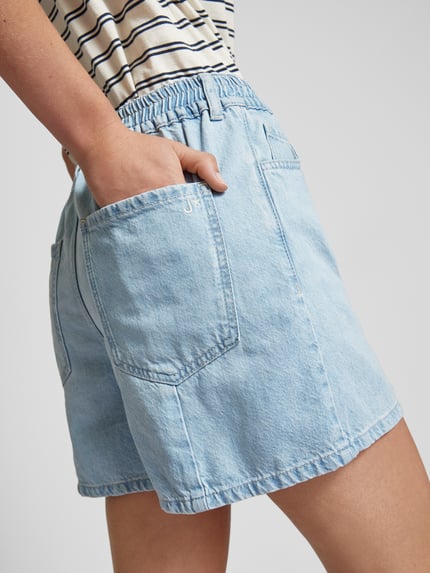 Jake*s Studio Woman Korte jeans met elastische band Lichtblauw gemêleerd - 3