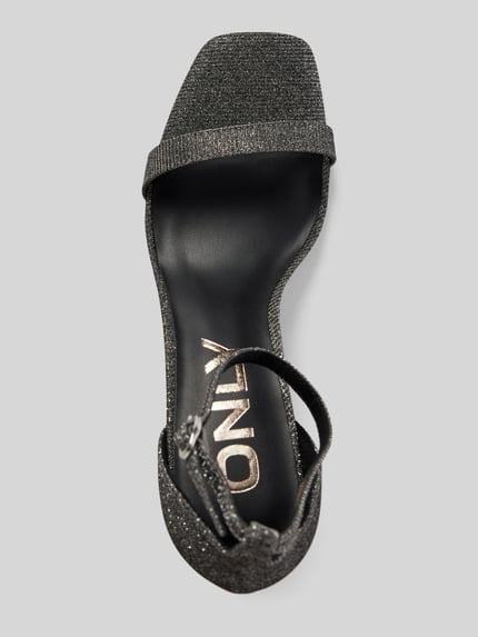ONLY Sandalen met hak in glitterlook, model 'ANYX' Zilver - 3