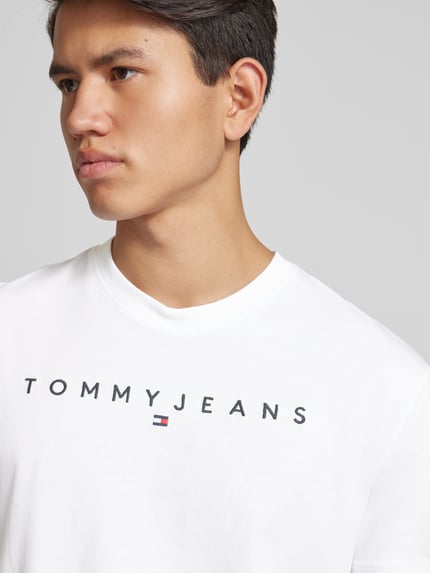 Tommy Jeans T-Shirt mit Label-Stitching Weiss 3