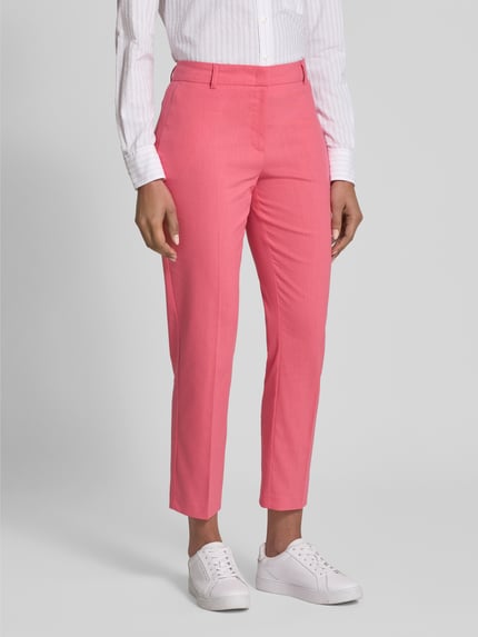 Christian Berg Woman Selection Regular Fit Stoffhose aus Baumwoll-Mix mit Leinen-Anteil Pink 4