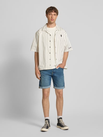 JACK & JONES Regular Fit Jeansshorts im 5-Pocket-Design Modell 'RICK' Dunkelblau 1