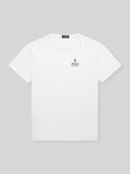 Polo Ralph Lauren Relaxed Fit T-Shirt aus reiner Baumwolle mit Logo-Stitching Weiss 2