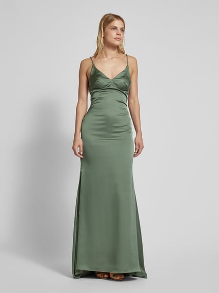 Mascara Abendkleid mit V-Ausschnitt Gruen 4