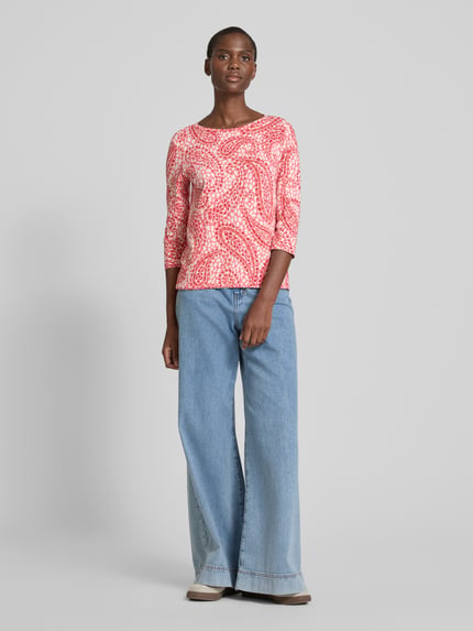 s.Oliver RED LABEL Relaxed fit 3/4-shirt van viscose-stretch Rood - 1