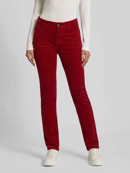 Christian Berg Woman Slim Fit Cordhose im 5-Pocket-Design Dunkelrot 4