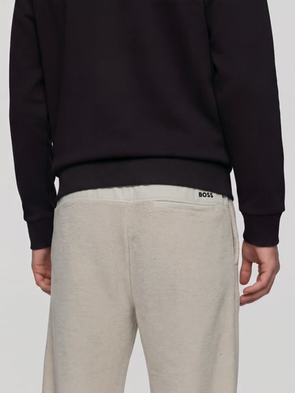 BOSS Green Regular Fit Sweathose mit Fleece-Struktur Offwhite 3
