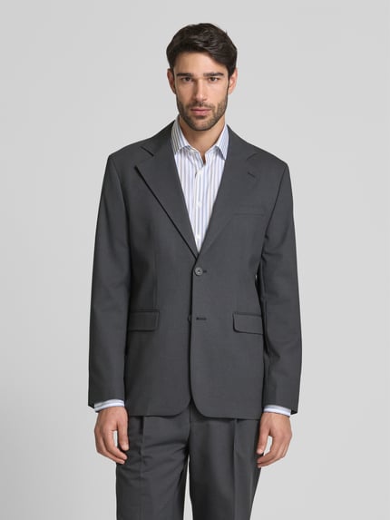 ANNARR Regular fit 2-knoops colbert met klepzakken, model 'TOKI' Zwart - 4