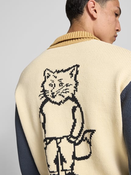 MAISON KITSUNÉ Kurtka z dzianiny z zamkiem błyskawicznym Beżowy 3