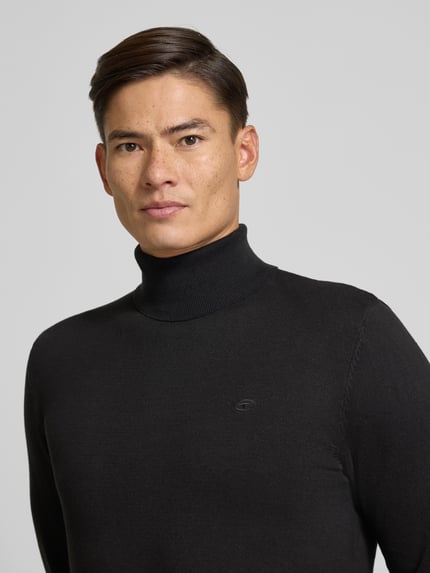Tom Tailor Golf o kroju regular fit z czystej bawełny Czarny 3