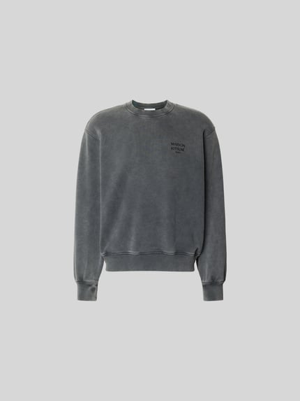 Produktfoto, Oversized Hoodie aus Baumwoll-Mix von MAISON KITSUNÉ w stylu used-look, bio-bawełna z elastanem, okrągły dekolt, elastyczne wykończenia, długość tyłu 64 cm w rozmiarze M