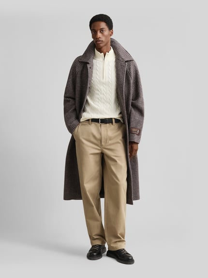 GANT Regular Fit Troyer mit Half Zip Offwhite 1