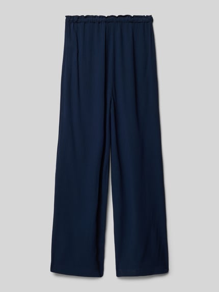 Produktfoto, Wide Leg Hose aus reiner Viskose von s.Oliver RED LABEL in Dunkelblau, Optik: Unifarben, Strukturiert, Materialverarbeitung: Crinkle