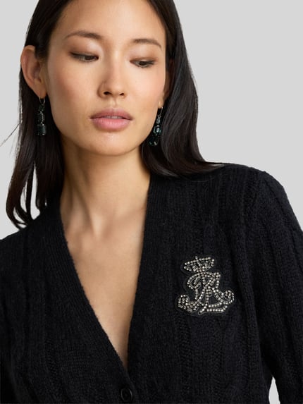 Lauren Ralph Lauren Cardigan aus Mohair mit Logo-Applikation Black 3