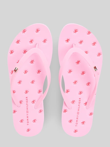 Tommy Hilfiger teenslippers met logodetail Roze - 3