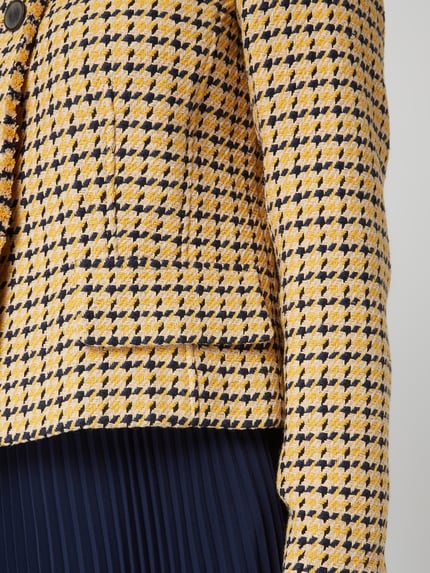 windsor. Blazer van tweed met pepitadessin Mosterdgeel - 3