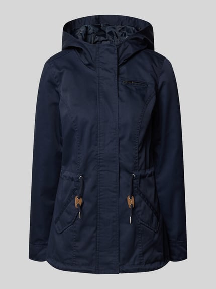 Produktfoto, Regular Fit Parka mit Baumwoll-Anteil Modell 'LORCA' von ONLY, efekt: jednolity kolor, krój regular fit, kaptur, zapięcie na listwę guzikową i ukryty zamek błyskawiczny, naszywka z logo, długi rękaw, wykończenie: tunel, kieszenie z patką, brustasza, wykończenie materiału: płótno