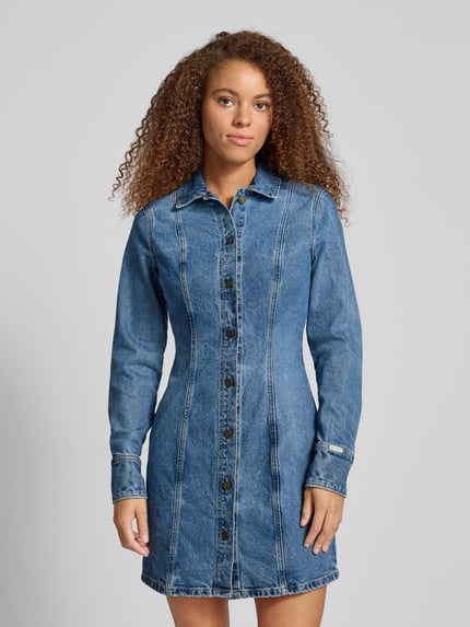GUESS Jeans Sukienka jeansowa z listwą guzikową Jasnoniebieski 4