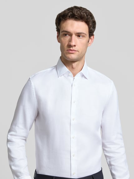 Jake*s Slim fit zakelijk overhemd van puur katoen Wit - 3