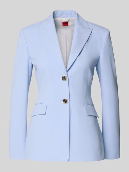 Produktfoto, Regular Fit Blazer mit Zierknöpfe Modell 'ASMALLA' von HUGO, Optik: Unifarben, Twill, 2-Knopf-Verschluss, Pattentaschen, hellblau