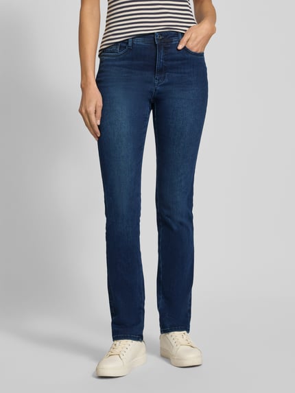Brax Slim Fit Jeans im Used-Look Modell 'MARY THERMO' Dunkelblau 4