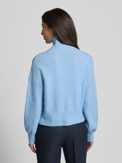 Samsøe Samsøe Sweter z dzianiny z mieszanki wełny ze stójką model ‘NOLA’ Jasnoniebieski 5