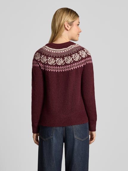 VERO MODA Pullover mit kontrastreichem Rundhalsabschluss Dunkelrot 5