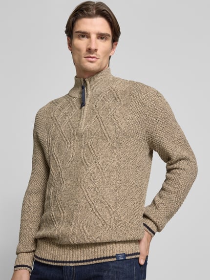 LERROS Strickpullover mit Troyer-Kragen Beige 3