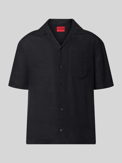 HUGO Regular Fit Freizeithemd aus reinem Leinen Modell 'EXOLINO' Black 2