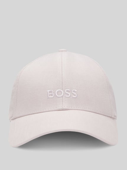 BOSS Czapka z daszkiem z czystego lnu z wyhaftowanym logo Różowawy 1