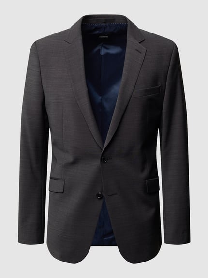 Strellson Slim fit 2-knoops colbert met wol 'Flex Cross' Antraciet - 2