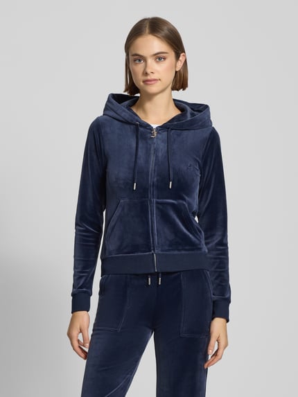 Juicy Couture Sweatjacke mit Logo-Stitching Modell 'ROBERTSON' Dunkelblau 4