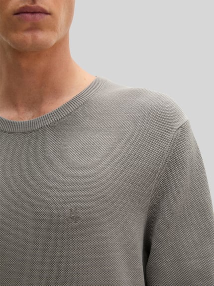 Marc O'Polo Pullover mit Logo-Stitching Oliv 3