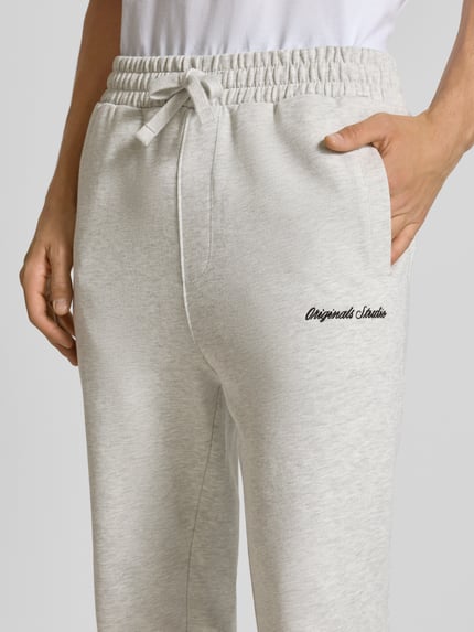JACK & JONES Sweatpants mit elastischem Bund Modell 'KANE' Offwhite Melange 3