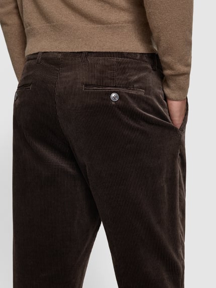 Selected Regular Fit Business-Hose mit Bundfalte Dunkelbraun 3