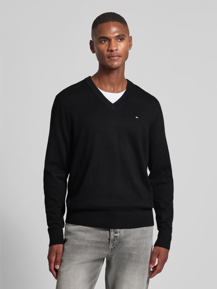 Tommy Hilfiger Regular fit pullover van een mix van katoen en kasjmier Zwart - 4