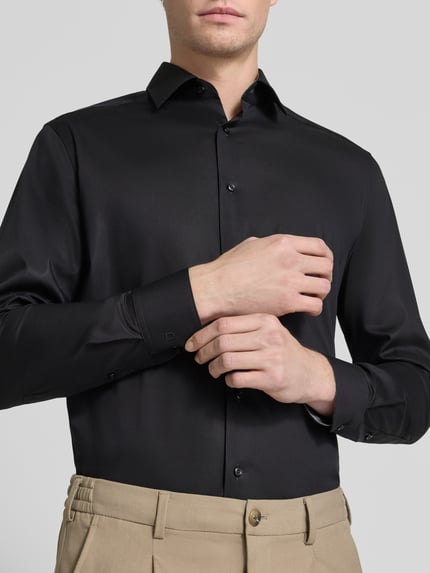 OLYMP Modern Fit Businesshemd aus reiner Baumwolle Black 3