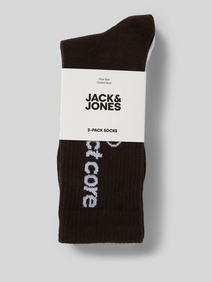JACK & JONES Socken mit Stretch-Anteil Modell 'AERO' im 3er-Pack Dunkelbraun 3