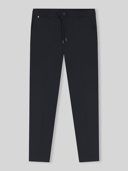 BOSS Modern Fit Straight Leg Hose aus Leinen-Mix Modell 'KANE1' Dunkelblau 2