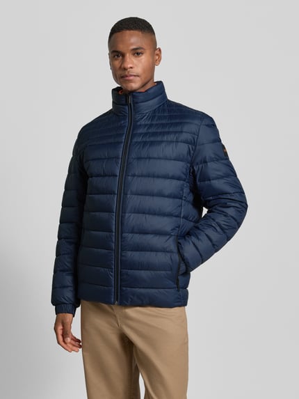 BOSS Orange Slim fit gewatteerd jack met labelpatch, model 'ODEN2' Marineblauw - 4